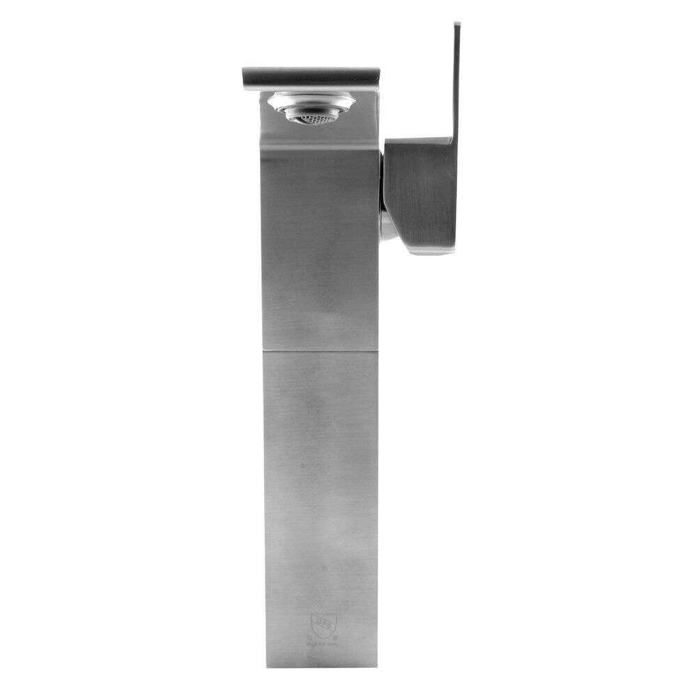 Left. Alfi - Brushed Nickel Single Hole Tall Bathroom Faucet - Silver.