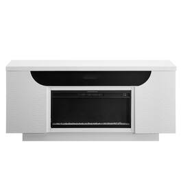 Loheer - 76 inch electric fireplace freestanding modern design - White