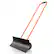 Front. Costway - 30" Snow Shovel Heavy-Duty Metal Adjustable Height Wheeled Snow Removal Pusher - Black + Orange.