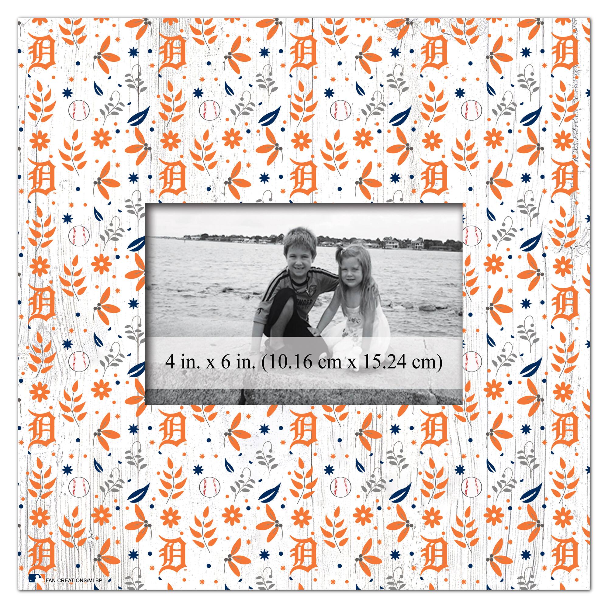 Detroit Tigers 10'' x 10'' Floral Pattern Frame