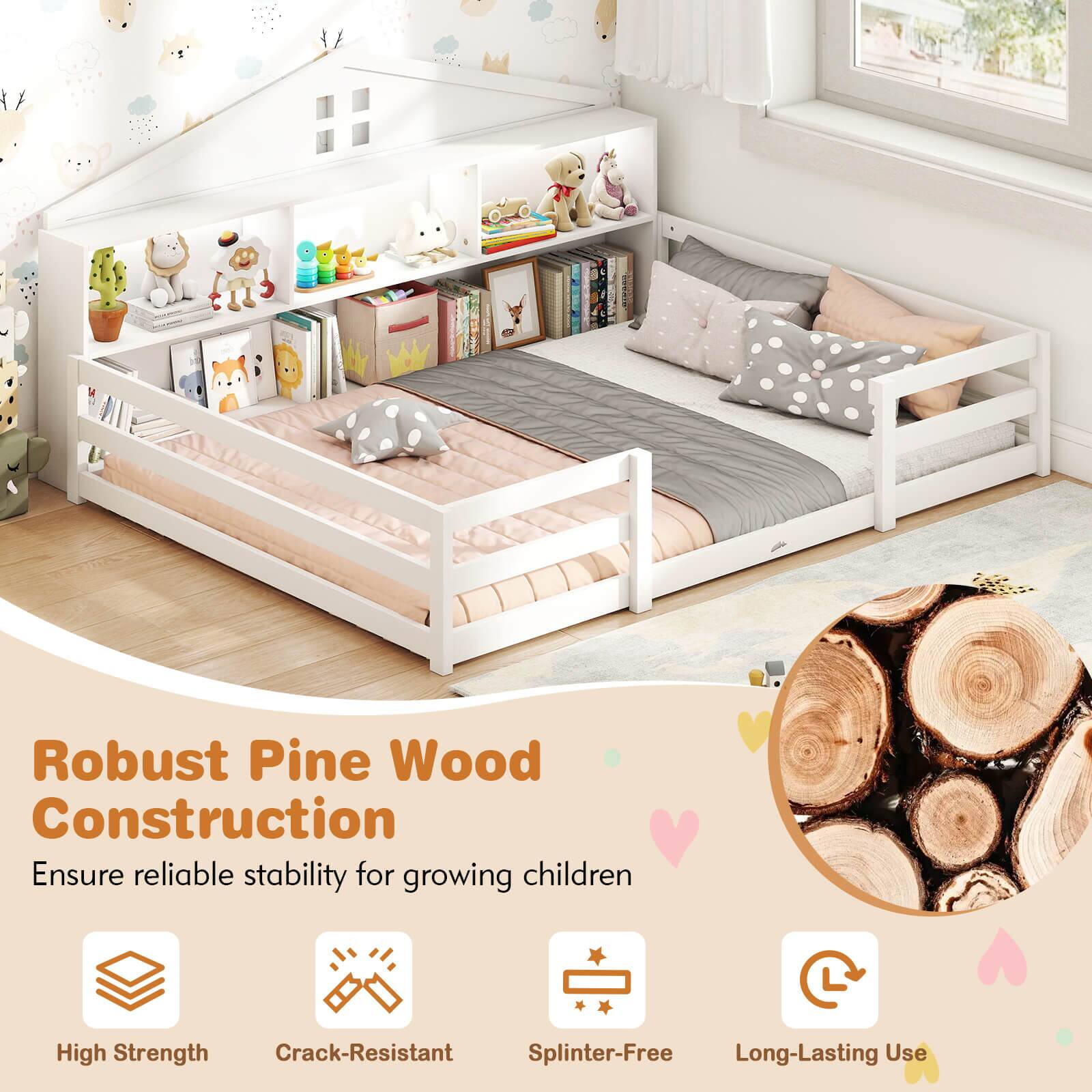 Robust Pine Wood Construction  
Ensure reliable stability for growing children  

- High Strength  
- Crack-Resistant  
- Splinter-Free  
- Long-Lasting Use