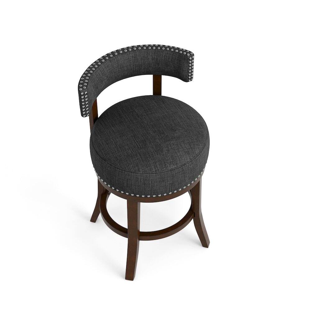 Alt View 2. Furniture of America - Kalin Fabric Swivel Bar Stool (Set of 2) - Gray.