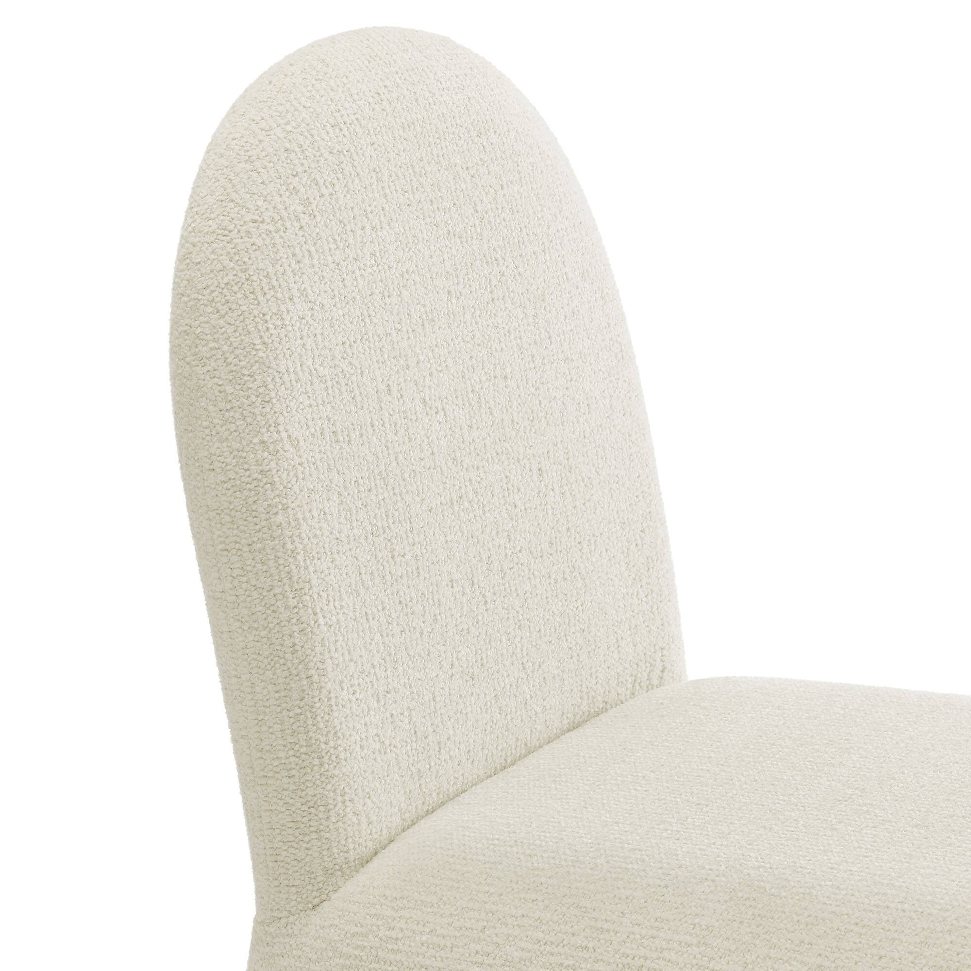 Alt View 4. Modway - Junia Boucle Upholstered Arch Armless Dining Chair by Modway - White.