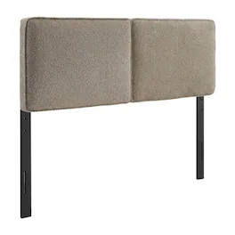 FurniFact - Boucle Fabric King Headboard in Soft Neutral, Padded Upholstery, Durable Frame - Beige