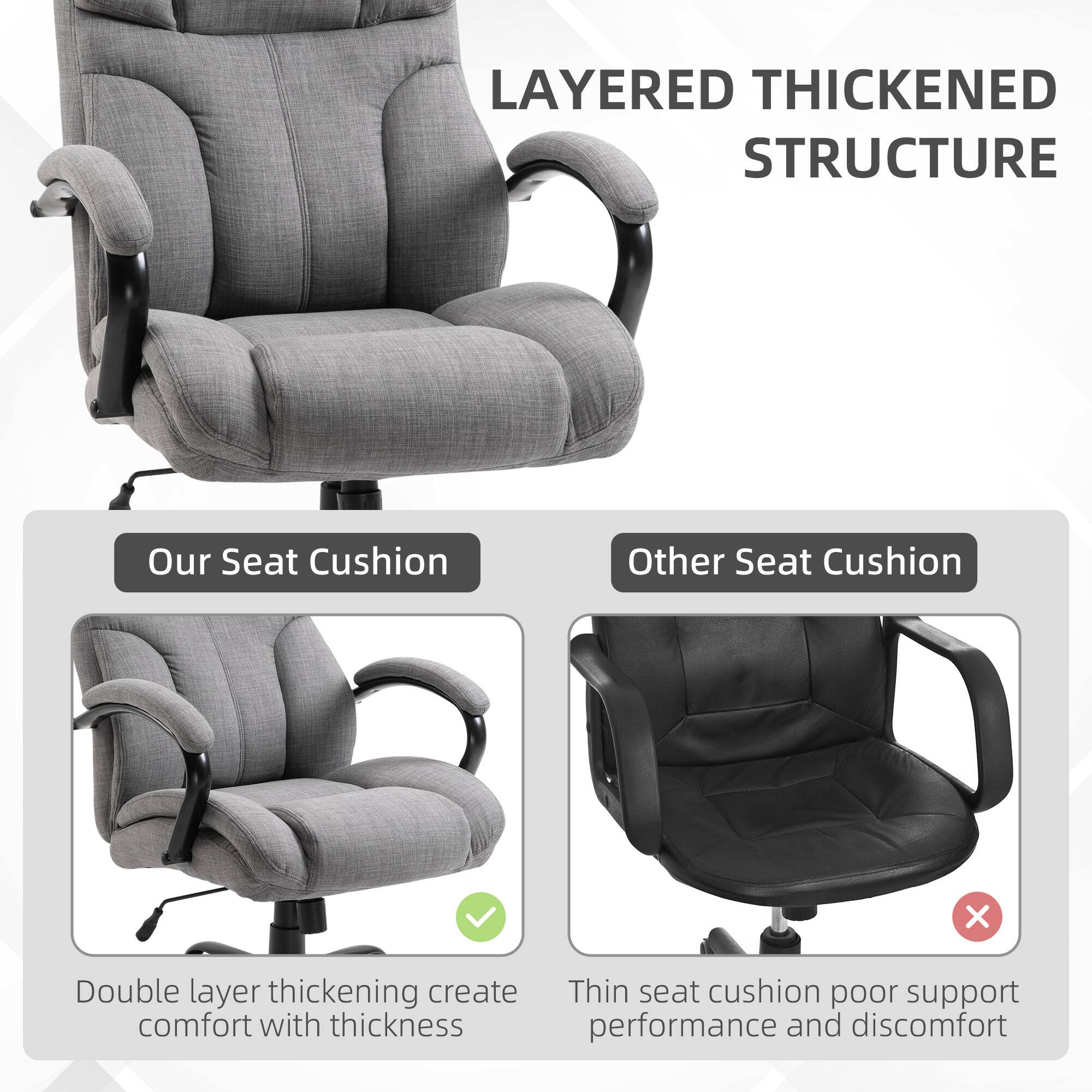 LAYERED THICKENED STRUCTURE

Our Seat Cushion
Double layer thickening create comfort with thickness

Other Seat Cushion
Thin seat cushion poor support performance and discomfort