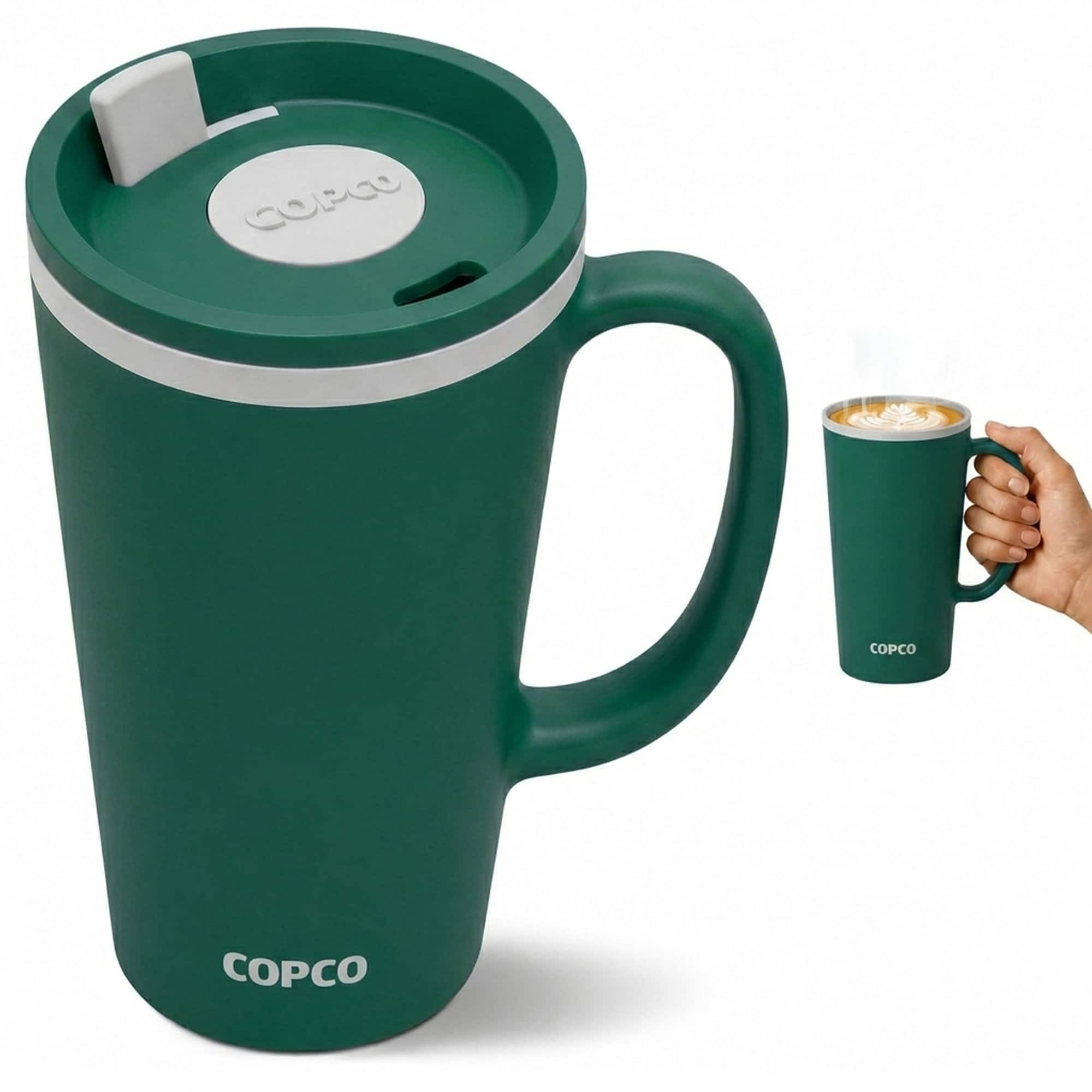 Copco - Insulated Travel Mug with Handle, 16oz Double Wall Tumbler - Hunter Green price history on PriceWatchPro
