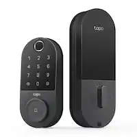 TP-Link - Tapo DL110 Smart Wi-Fi Deadbolt Lock - Lock/Unlock using Keypad, App, or Fingerprint Recognition - Replaces Most Locks - Black - Front_Zoom