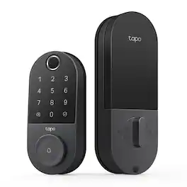TP-Link - Tapo DL110 Smart Wi-Fi Deadbolt Lock - Lock/Unlock using Keypad, App, or Fingerprint Recognition - Replaces Most Locks - Black