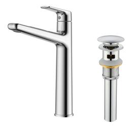 Single Handle Bathroom Faucet Solid Brass 24-Inch Hose
