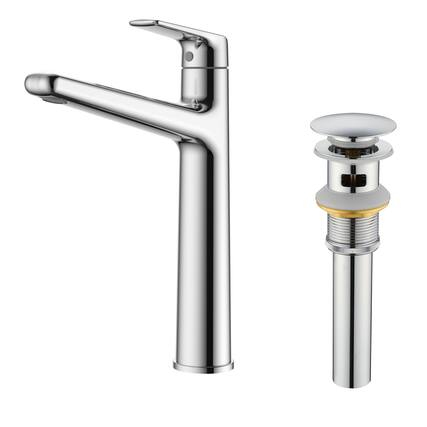 Front. Boyel Living - Chrome Single Handle Bathroom Faucet Solid Brass 24-Inch Hose - Chrome.