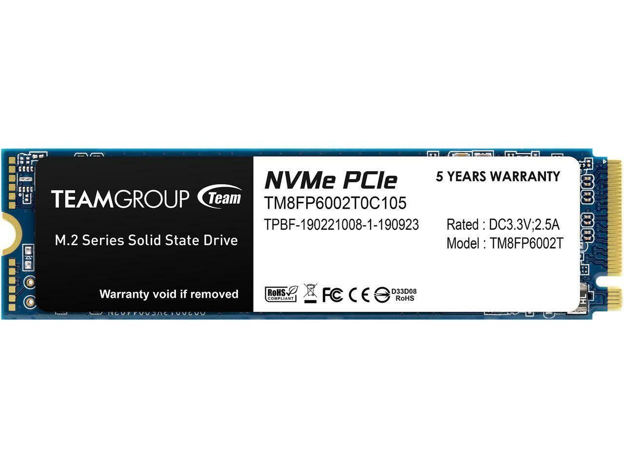 Team Group MP33 M.2 2280 2TB PCIe 3.0 x4 with NVMe 1.3 3D NAND