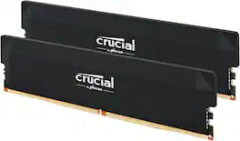 Crucial - Pro OC Gaming 64GB (2x32GB) DDR5 6000MHz C40 UDIMM Intel XMP 3.0 & AMD EXPO Desktop Memory - Black