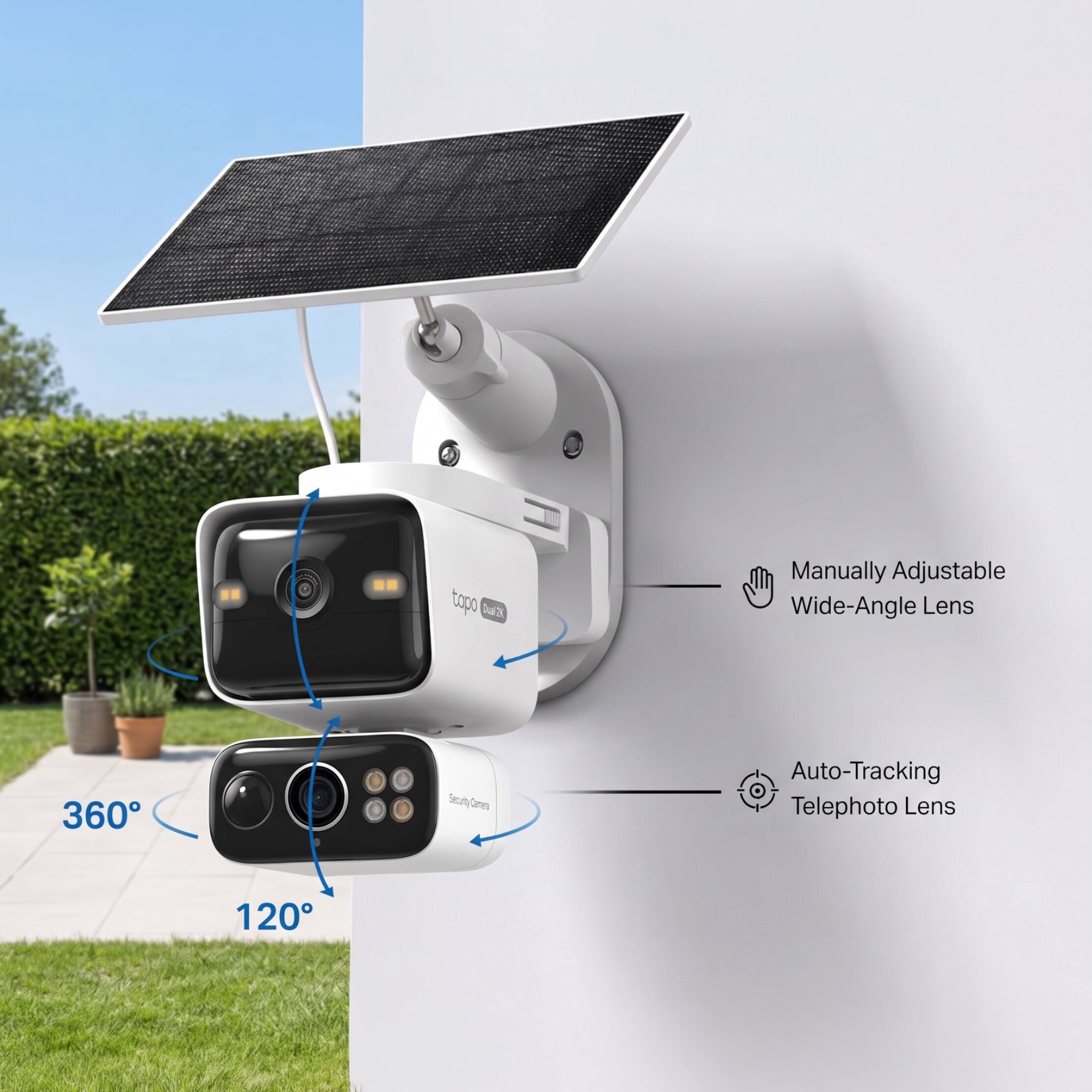 tapo Nua Manually Adjustable Wide-Angle Lens 360° Auto-Tracking Telephoto Lens 120°
