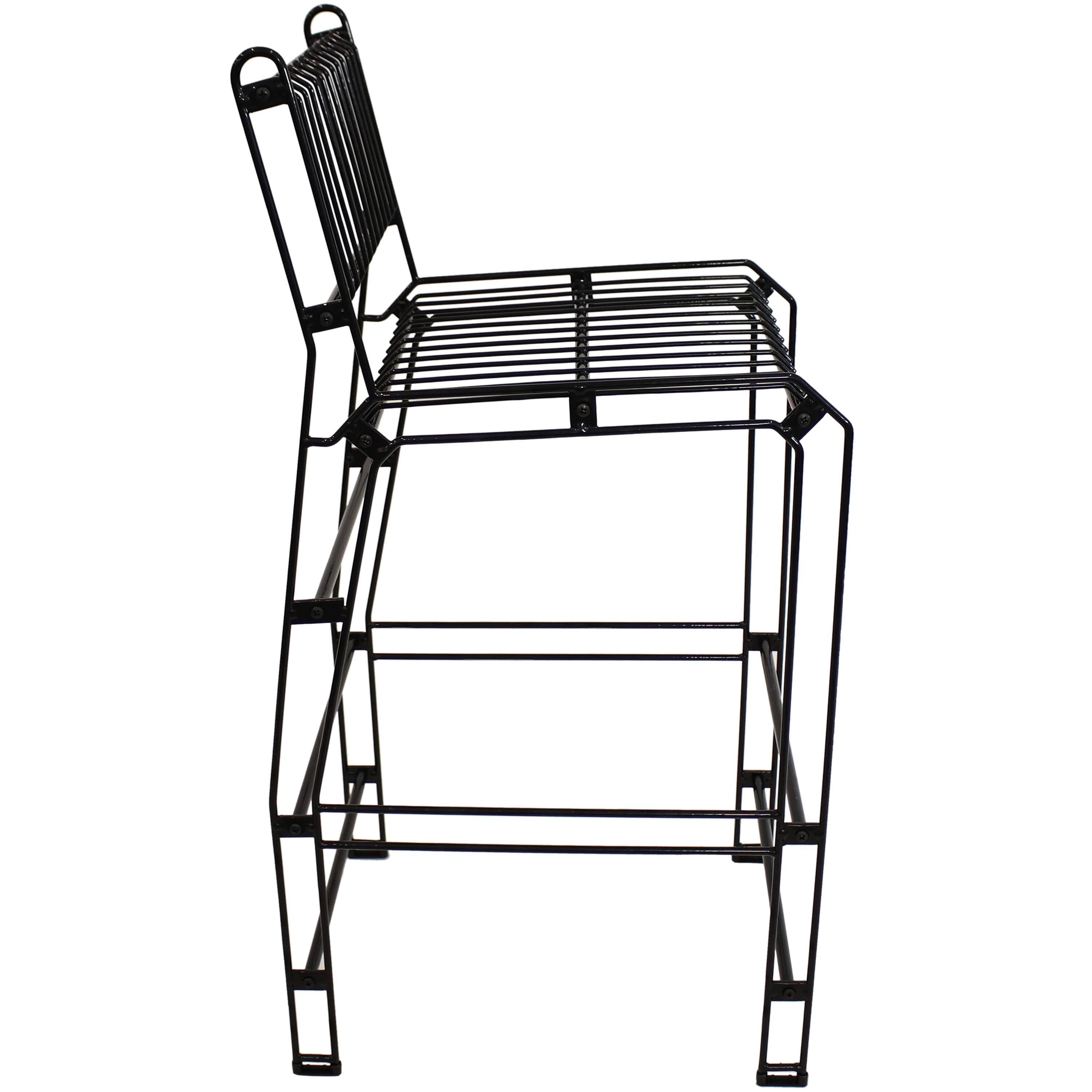 Alt View 8. Sunnydaze - Steel Wire Indoor and Outdoor Bar Chair - Black.