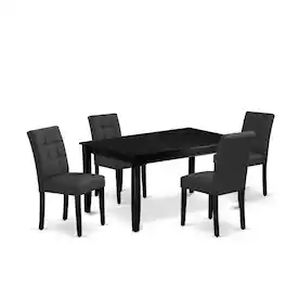 East West Furniture - 5 Piece Dining Table Set consists A Modren Table - Black