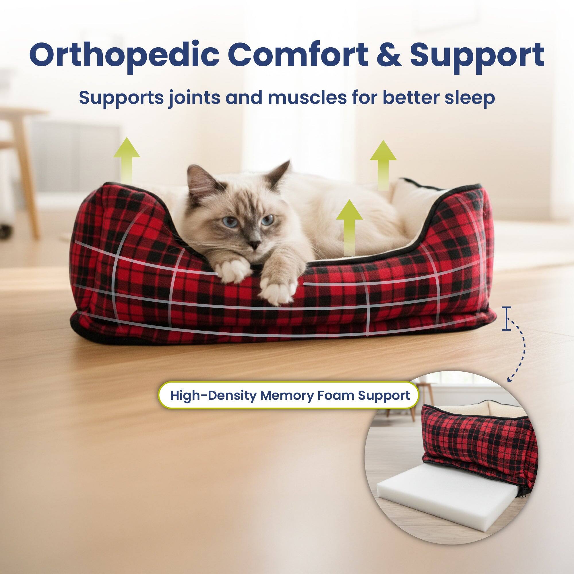 Orthopedic Comfort & Support  
Supports joints and muscles for better sleep  

High-Density Memory Foam Support