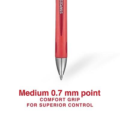 STAPLES Medium 0.7 mm point COMFORT GRIP FOR SUPERIOR CONTROL