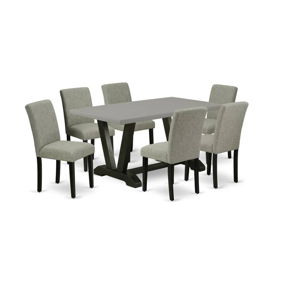 East West Furniture V696AB106 7 7 Pc Modern Dining Table Set 6 Dining ...