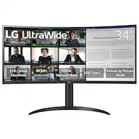 LG - UltraWide 34" VA Curved WQHD 100Hz Monitor with HDR 10 (HDMI, DisplayPort, USB-C) - Black - Front_Zoom