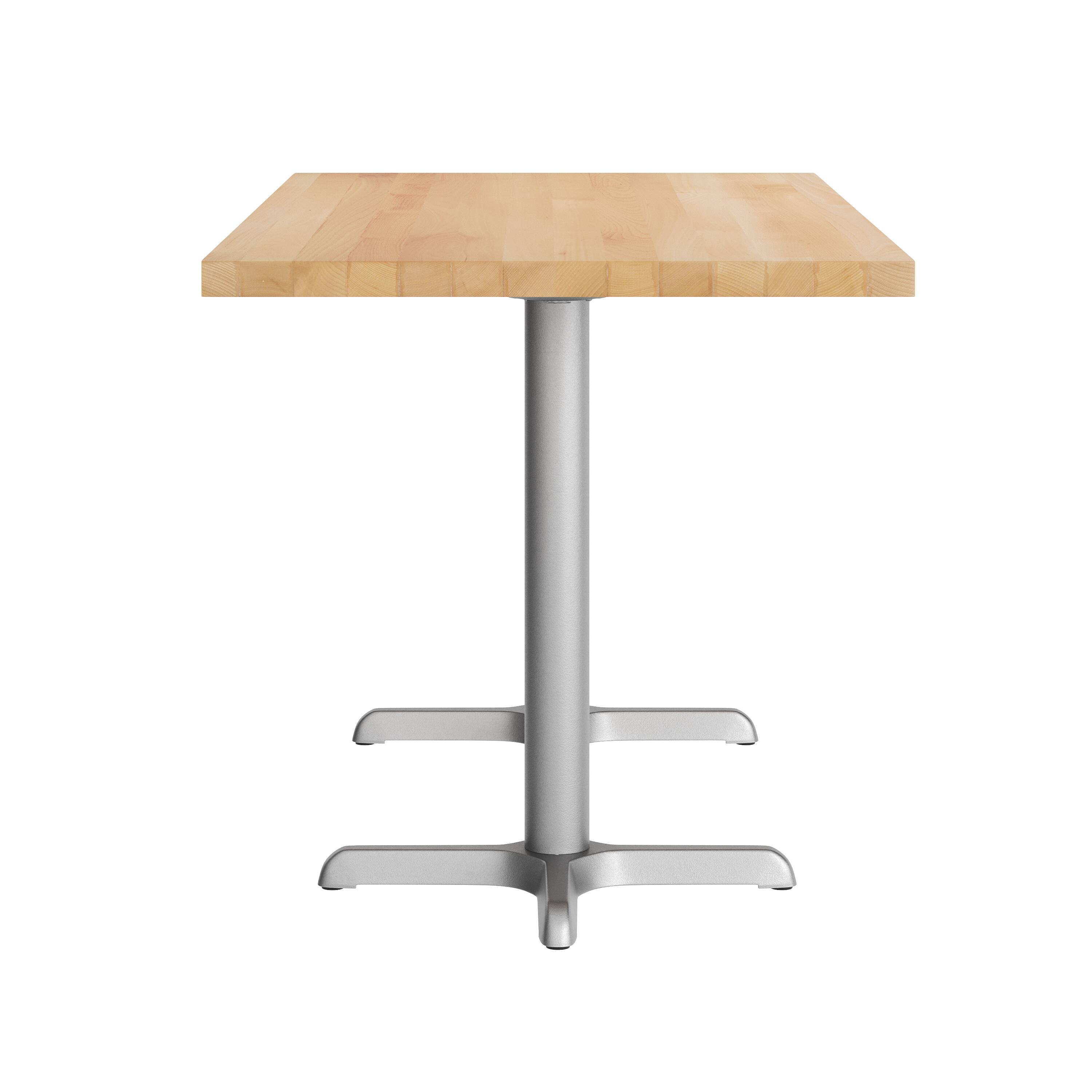 Left. Flash Furniture - Bennett 30" x 60" Solid Wood Commercial Indoor Tabletop in Natural with 22" x 22" Dining Height Rust-Resistant Silver Ca - Natural.