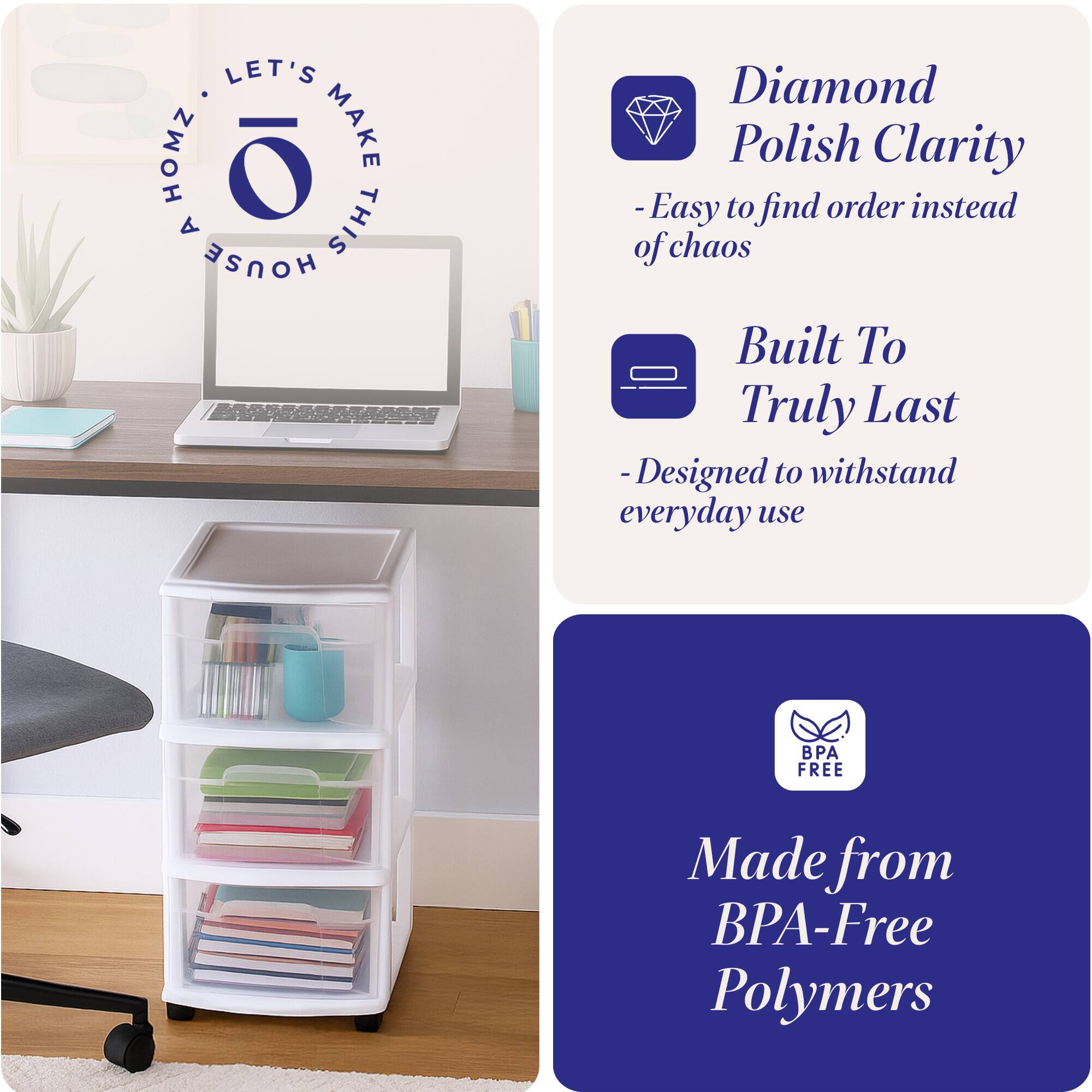 LET'S MAKE THIS HOUSE A HOME

- Diamond Polish Clarity
  - Easy to find order instead of chaos

- Built To Truly Last
  - Designed to withstand everyday use

- Made from BPA-Free Polymers