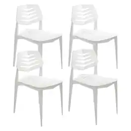 Sunnydaze - Matisse Polypropylene Outdoor Dining Chair - Set of 4 - White