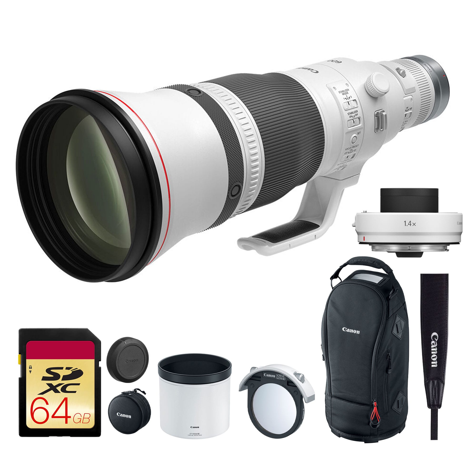 Canon - RF 600mm f/4 L IS USM Lens + More - White