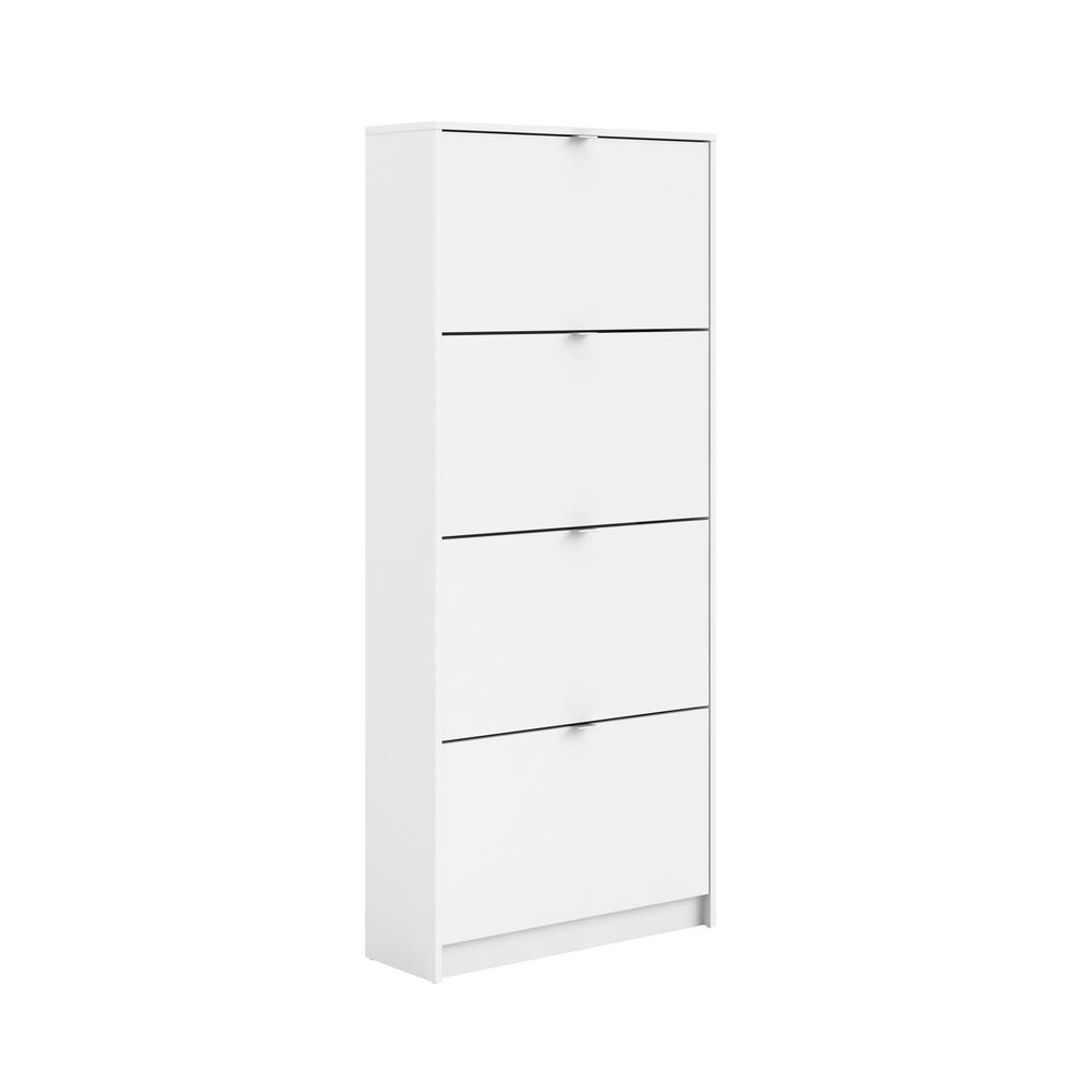 Angle. Tvilum - Bright 4 Drawer Shoe Cabinet - White.