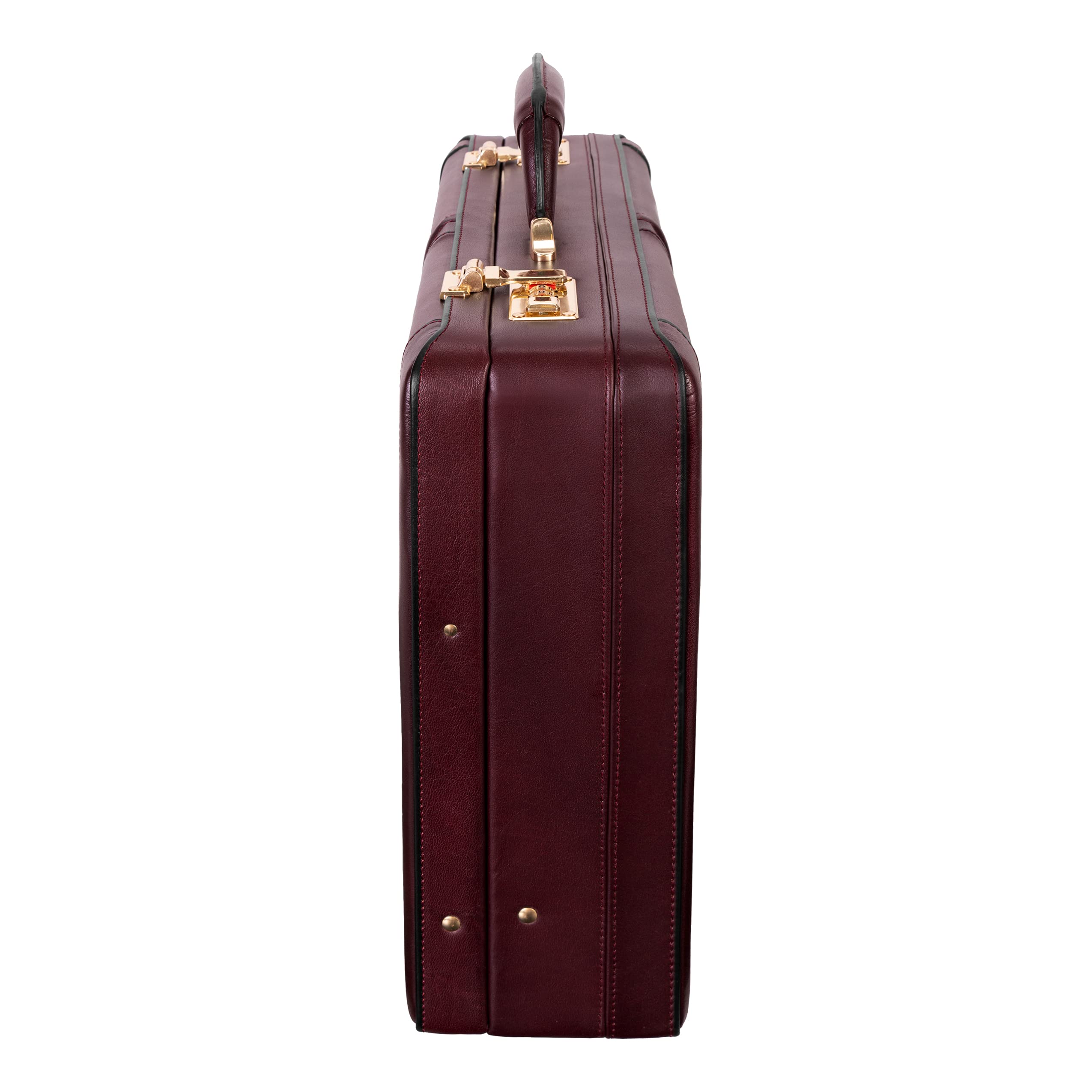 Alt View 6. McKleinUSA - Expandable Leather Laptop Briefcase 4.5" Slim Business Attache Bag Laptop Compartment Tablet Pocket Combination Lock - Burgundy.