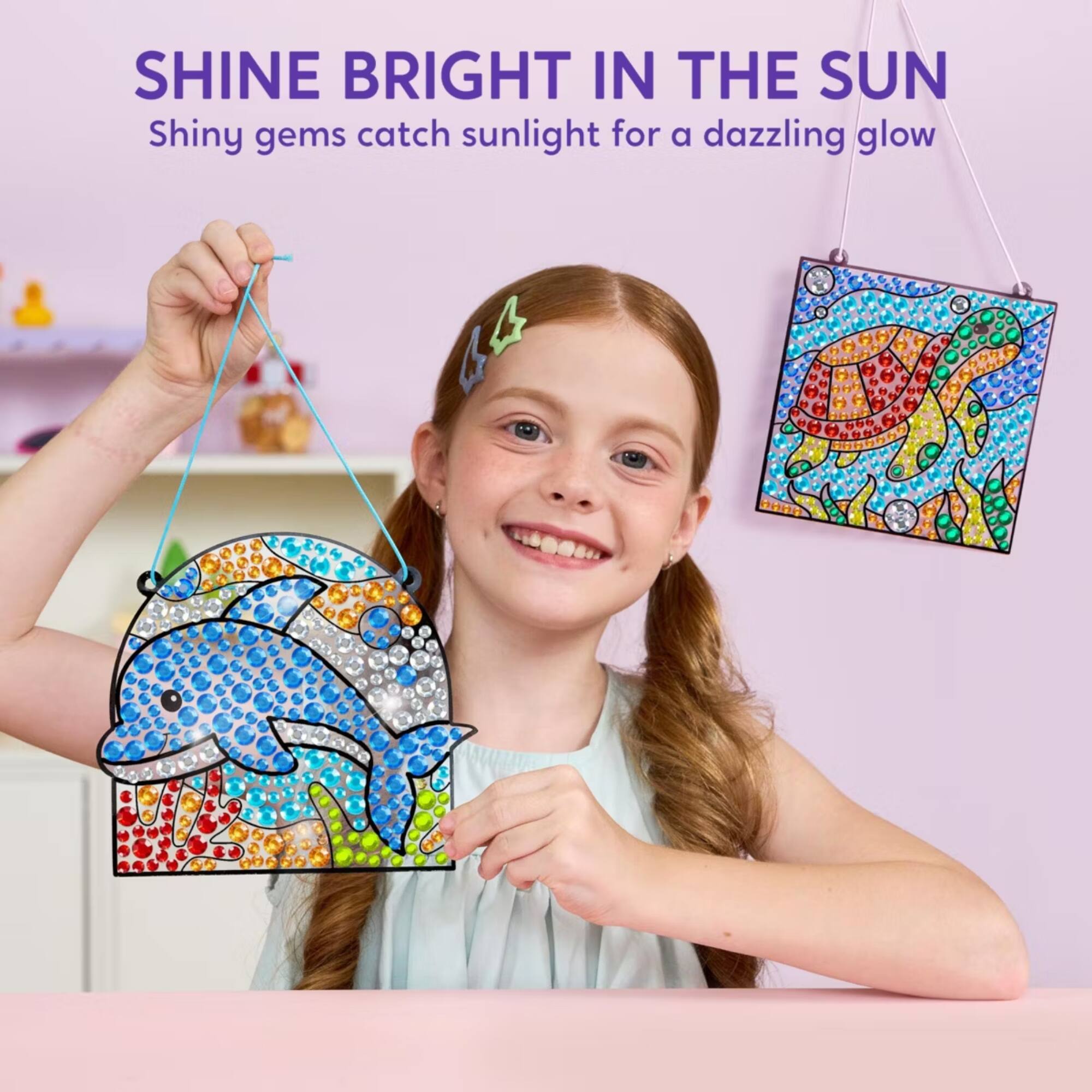 SHINE BRIGHT IN THE SUN  
Shiny gems catch sunlight for a dazzling glow