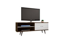 Manhattan Comfort - Liberty Mid-Century Modern 63" TV Stand - Rustic Brown and White