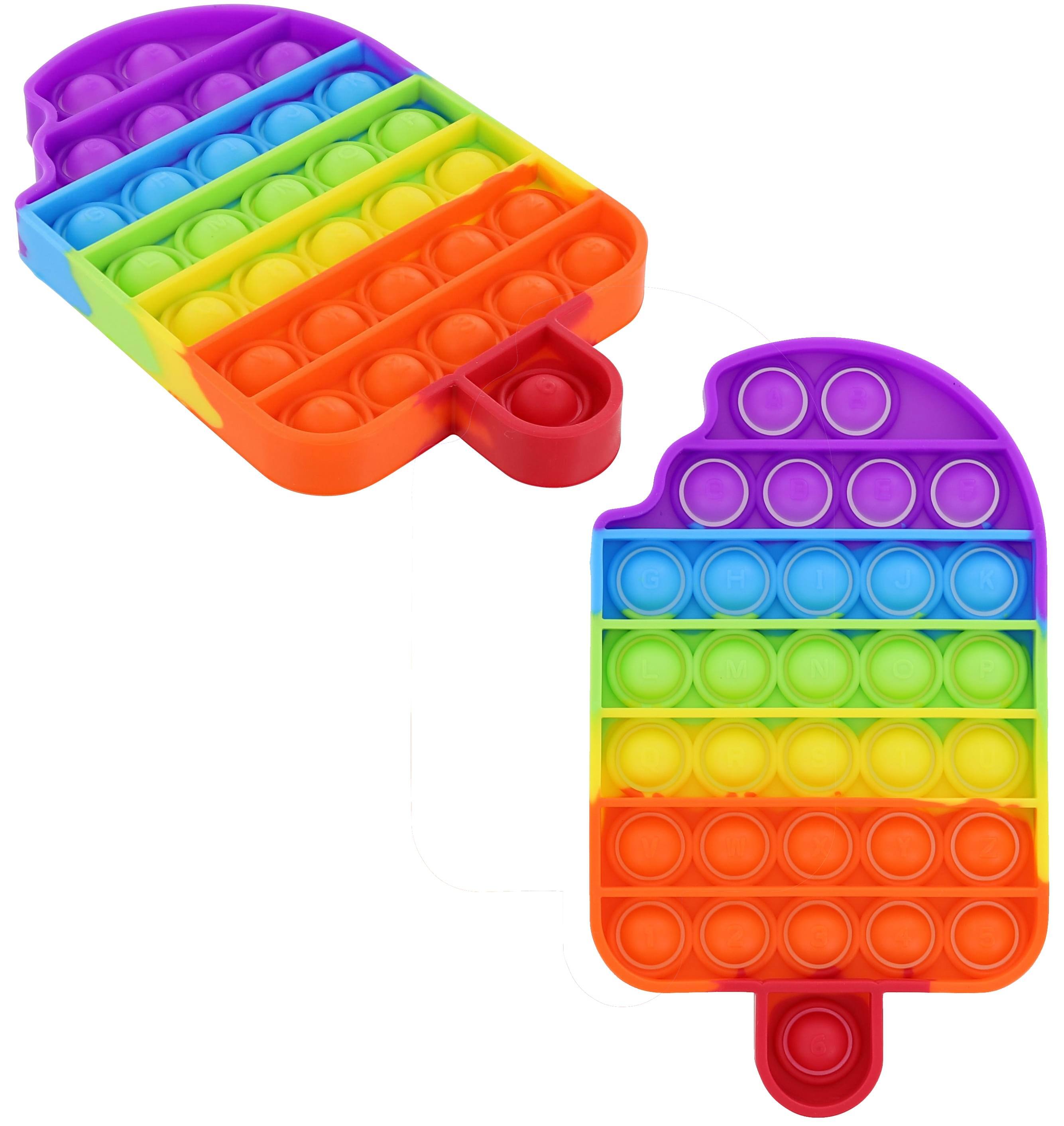 Alt View 1. Toynk - Pop Fidget Toy Rainbow Popsicle 32-Button Silicone Bubble Popping Game - Rainbow.