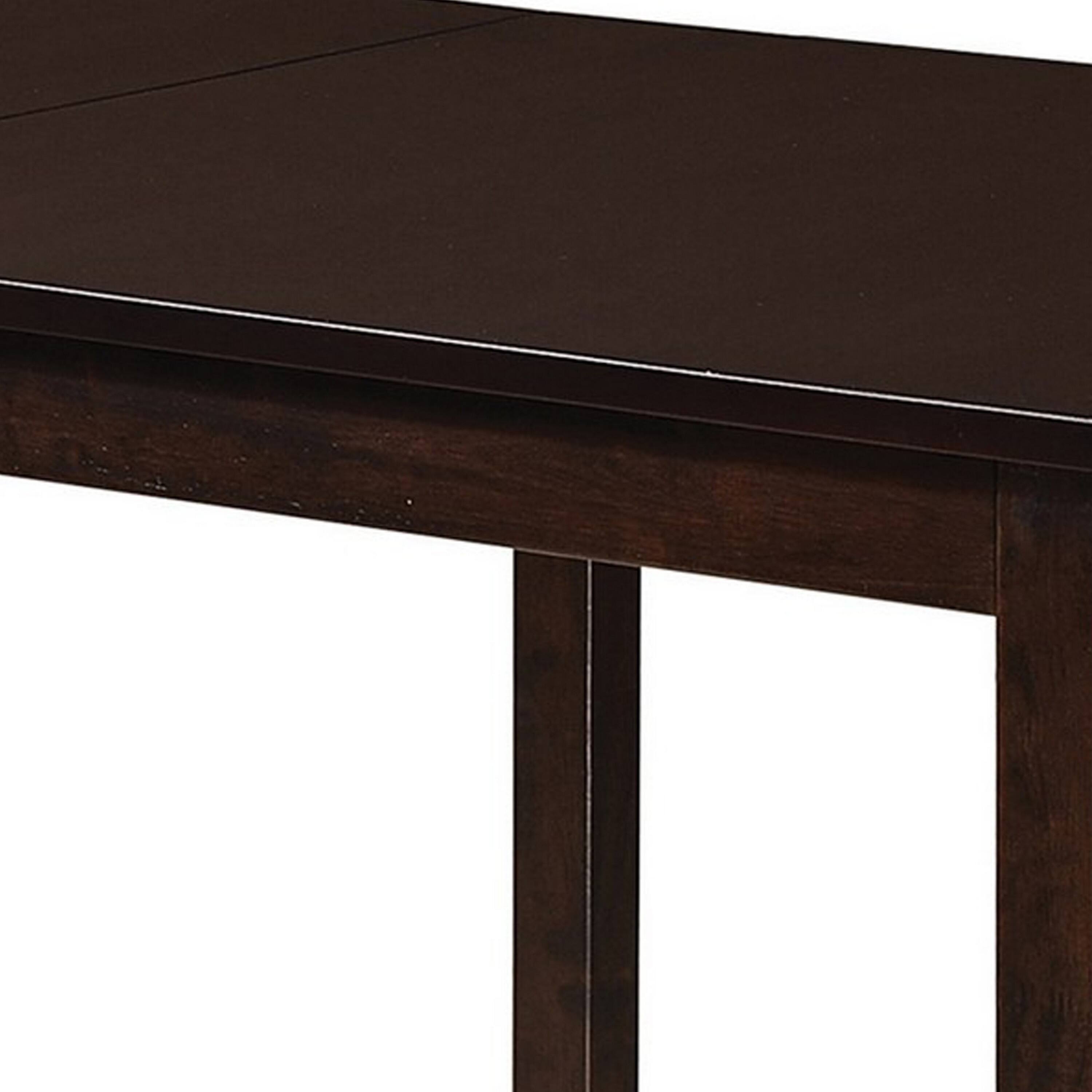 Left. Manhattan Lane - 52 Inch Drop Leaf Dining Table, Block Legs, Wood - Brown.