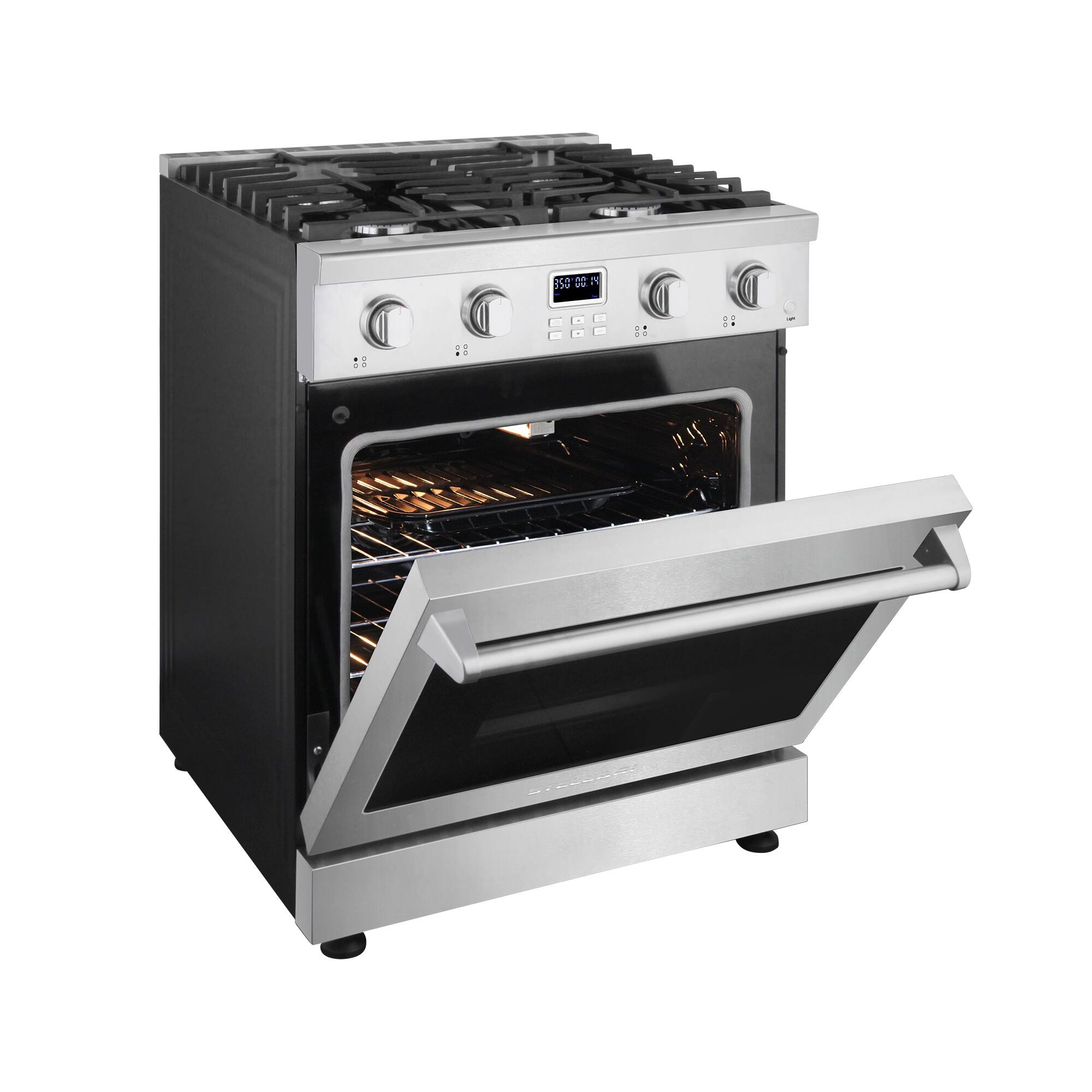 Alt View 8. Stellari - 30 in. Stellari 4-Burners 5.0 cu. Ft. Freestanding Professional Gas Range in Stainless Steel with Convection Oven - Brushed Stainless Steel.