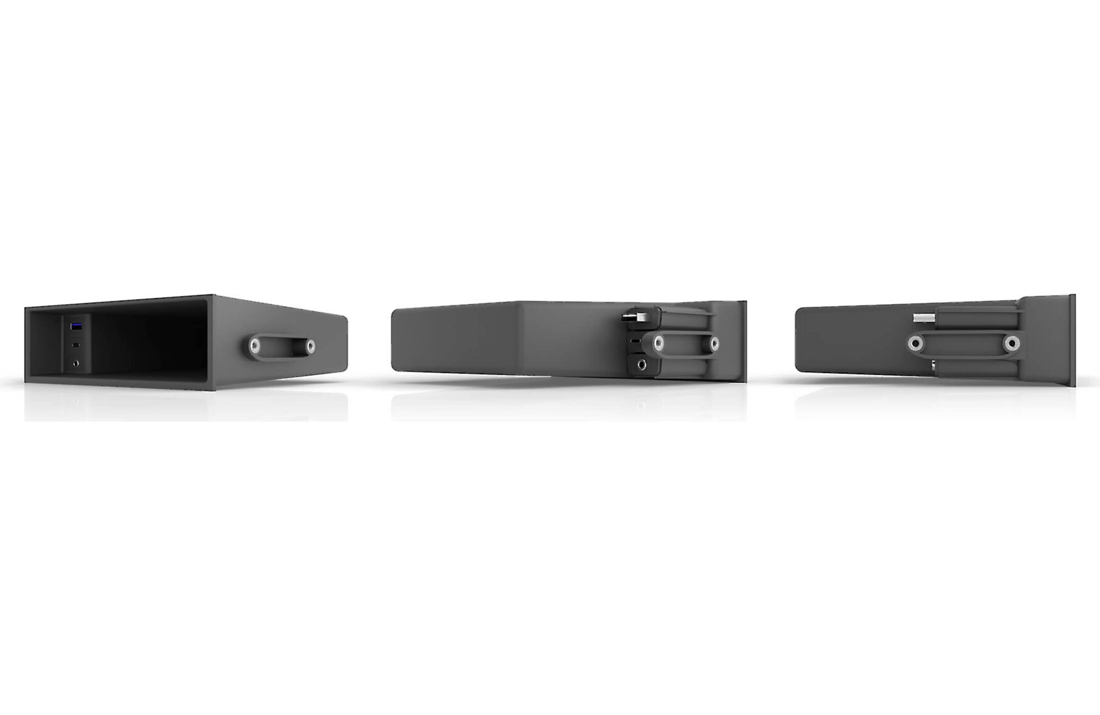 Back. Maestro - Universal Single-DIN Dash Pocket with Modular Media Pass-Thrus - Black.