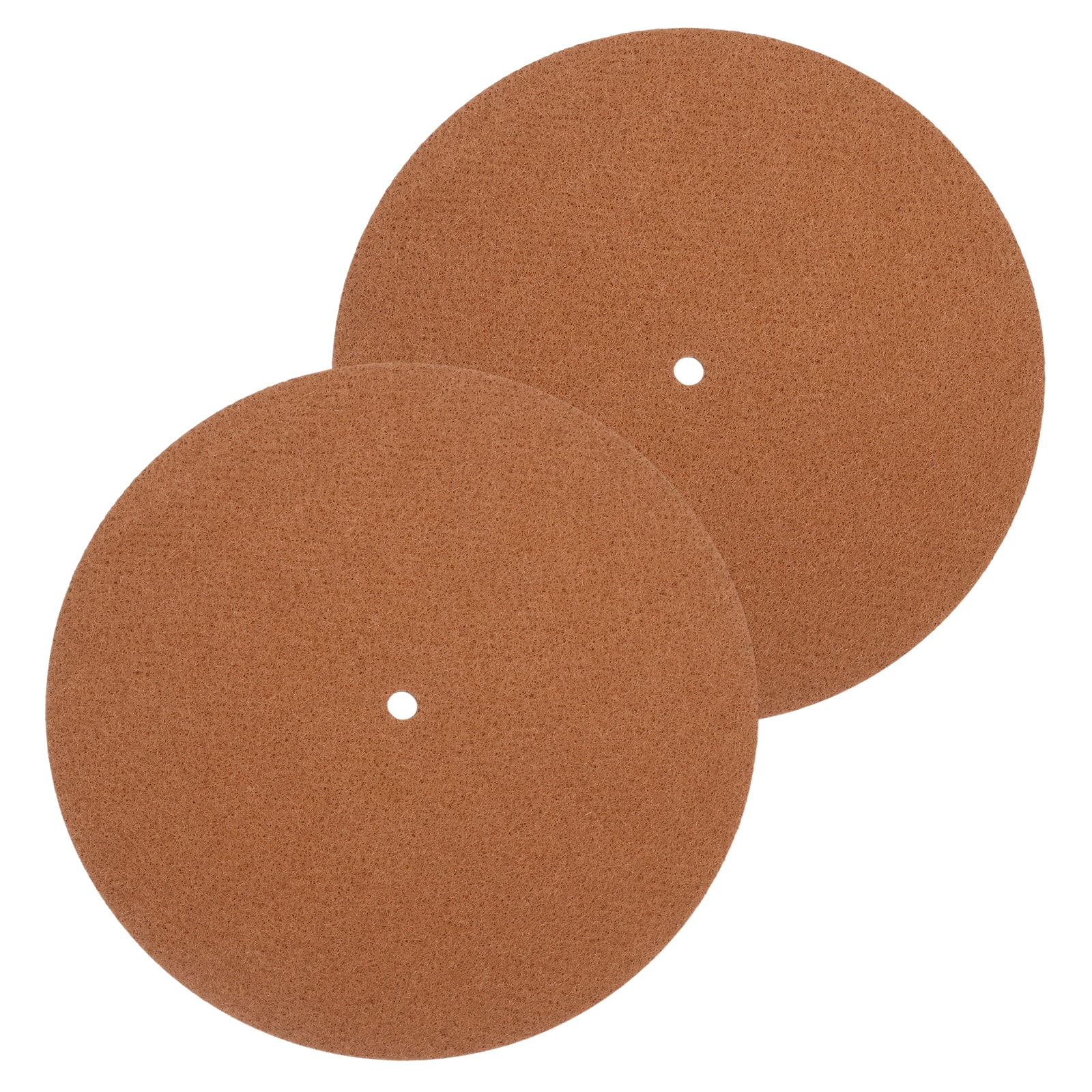 Unique Bargains - 2pcs Record Player Mat, 7 Inch Turntable Mat 3mm Felt Pad for Vinyl Record Player - Brown