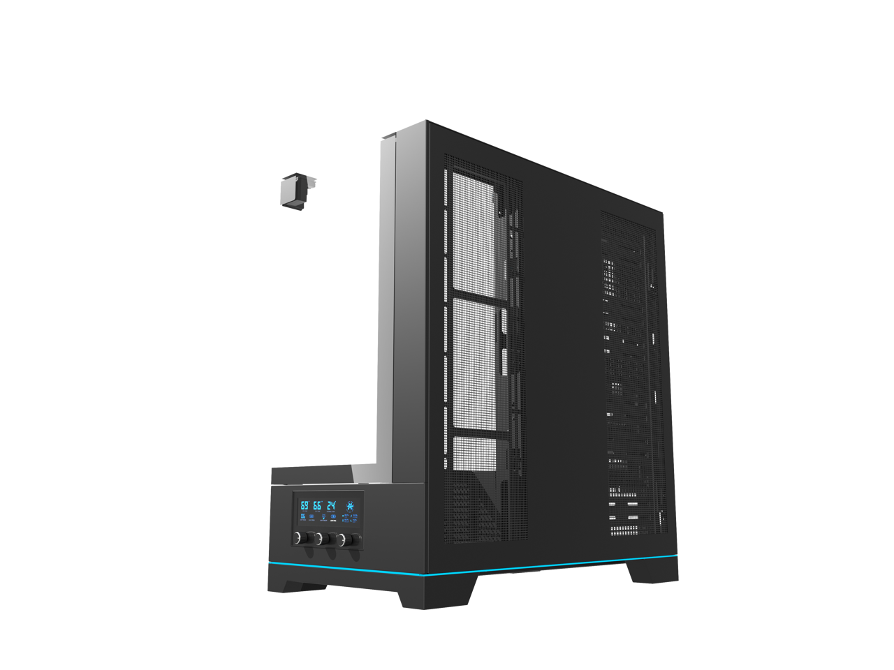 Alt View 7. darkFlash - darkFlash DY450 Black Steel / Tempered Glass ATX Black chassis ,0.8mm SPCC Case - Black.