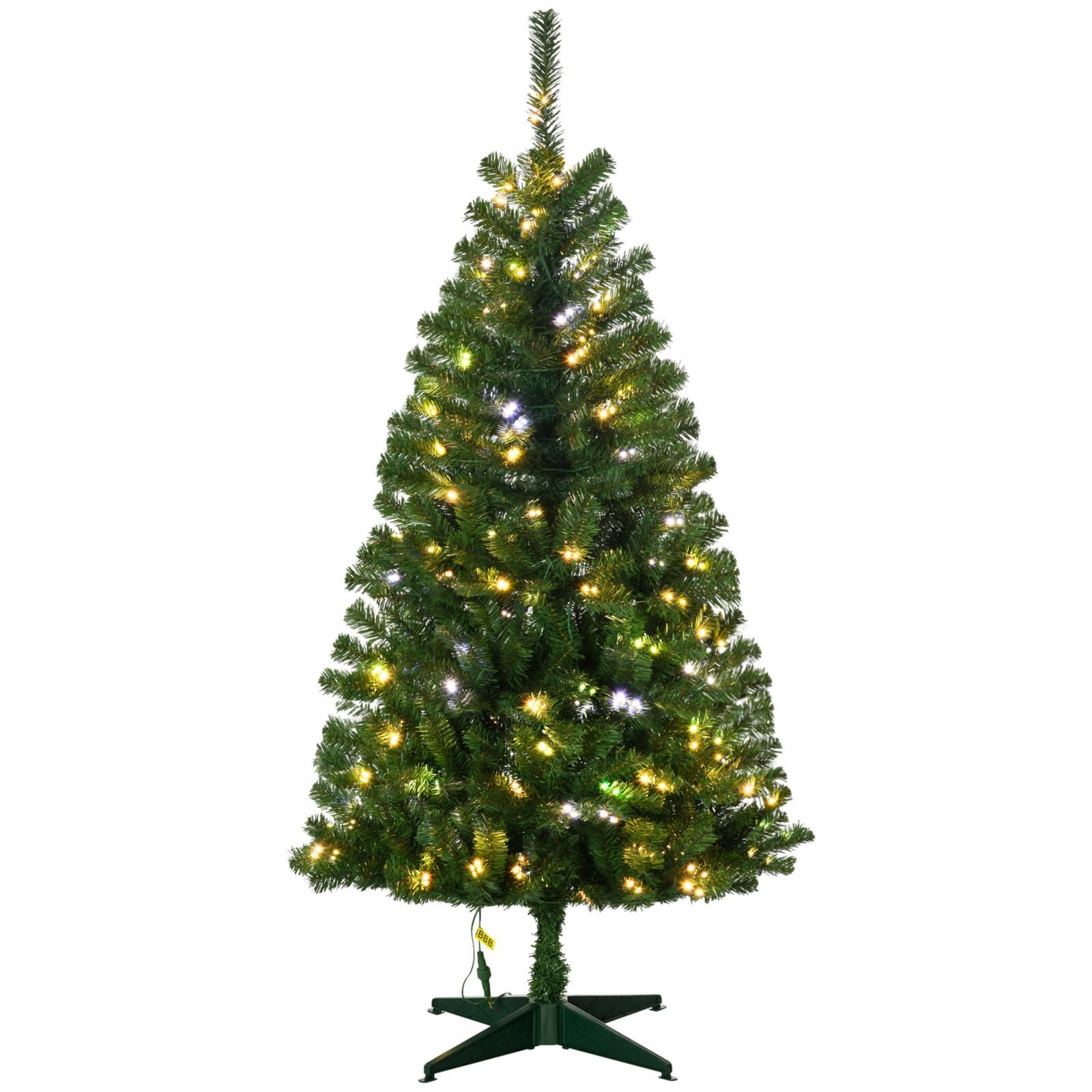 Alt View 8. Ecooso - 5ft Tall Prelit Artificial Christmas Tree Holiday Décor，365 Branches, 152 Warm White or Colorful LED Lights, Auto Open - Green.