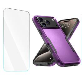 Entronix - iPhone 17 Pro Max Bundle: Soft Dual-Layer Case with Screen Protector - Purple