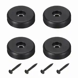 Unique Bargains - Rubber Speaker Isolation Feet, 1.57"x0.39" Anti-Vibration Pad with Screws for Electronic Speaker 4pcs - Black