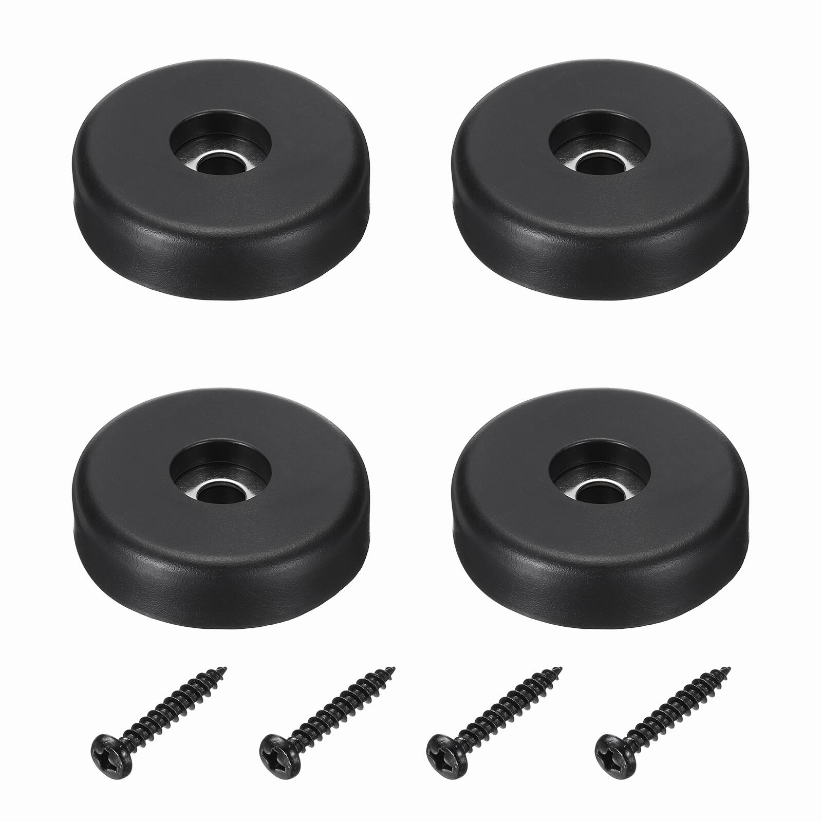 Front. Unique Bargains - Rubber Speaker Isolation Feet, 1.57"x0.39" Anti-Vibration Pad with Screws for Electronic Speaker 4pcs - Black.