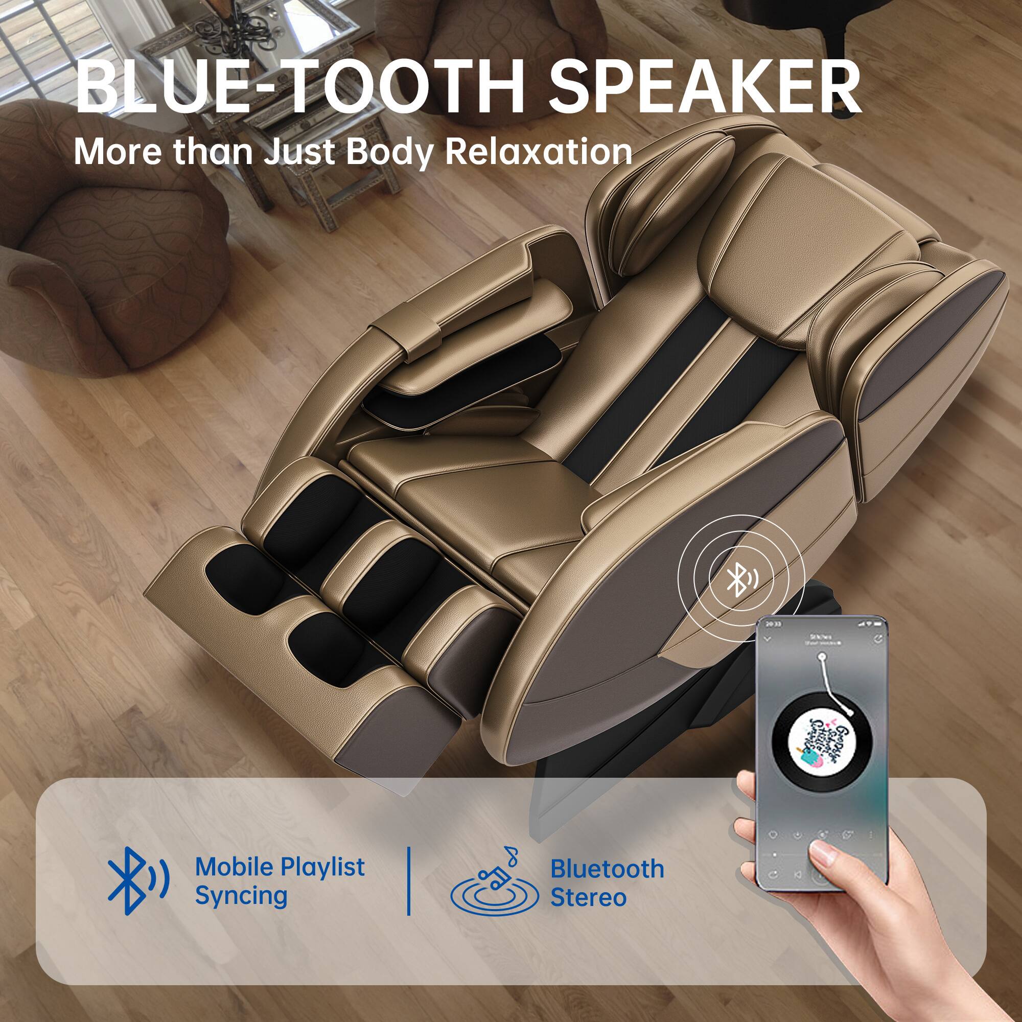 BLUE-TOOTH SPEAKER  
More than Just Body Relaxation  

Mobile Playlist Syncing  
Bluetooth Stereo