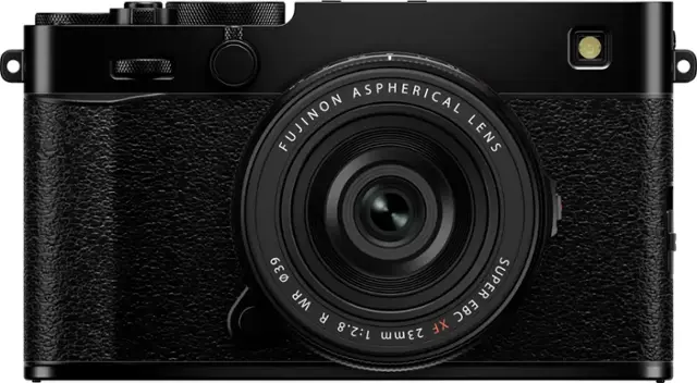 The text on the image reads: "D ASPHERICAL FUJINON LENS 39 SUPER WR BC R 1:2.8 XF 23mm."