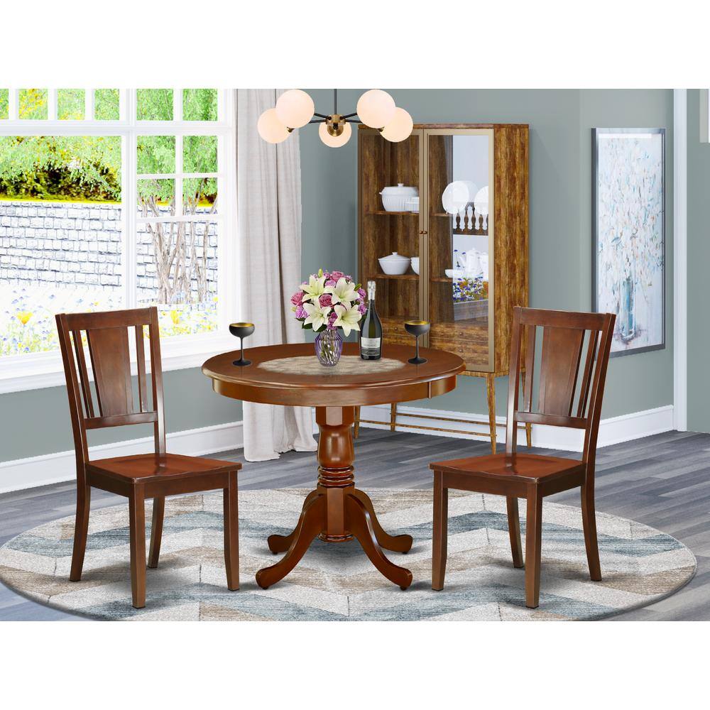 Back. East West Furniture - Dining Room Set Mahogany - Brown.
