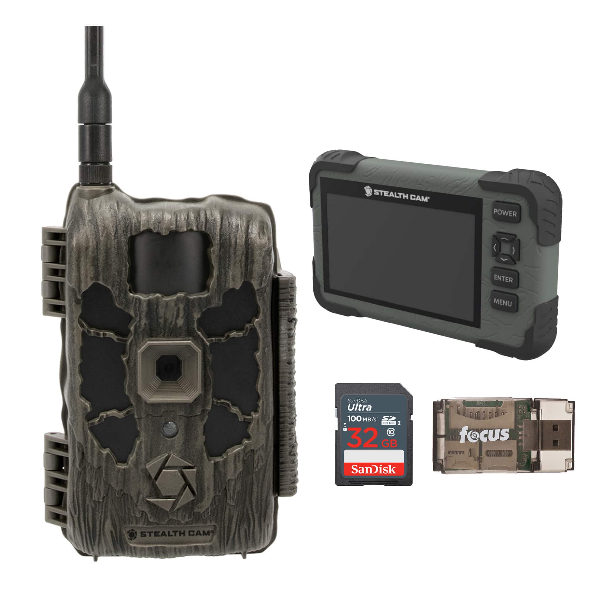 Stealth Cam - 40MP Deceptor Max Cellular Trail Camera with Card Viewer 32GB Memory Cards and Card Reader