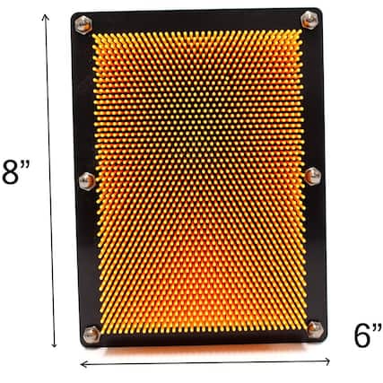 Front. JuzToys - 3D Pin Art Board Game Toy, Classic Pin Impression Desk Toys Sculpture for Children Adults, Orange - Orange.