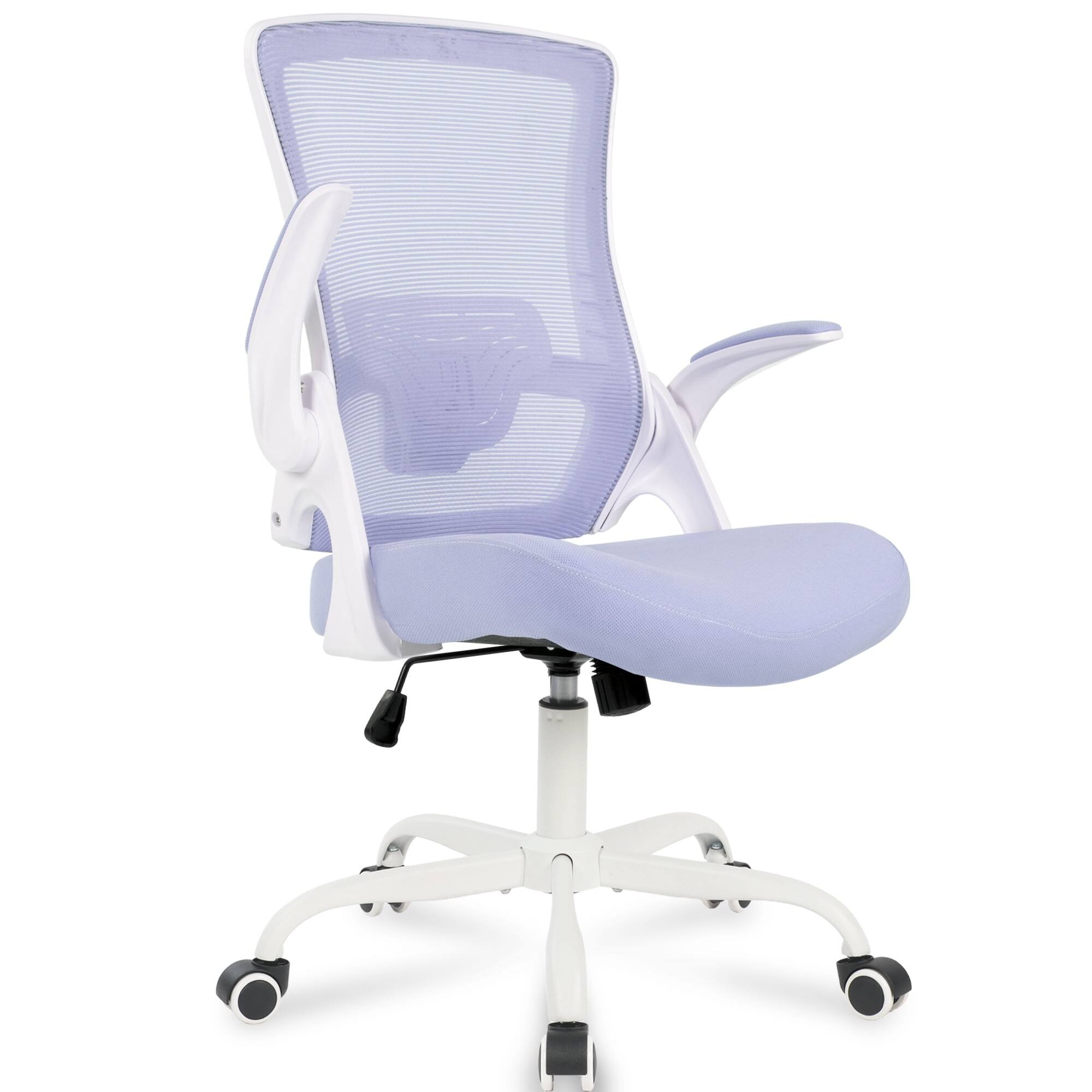 Alt View 7. Neo Chair - Ergonomic Office Chair, High-Back Mesh Computer Chair with Adjustable Height, Flip-Up Armrests & Lumbar Support - Steel Base-Purple.