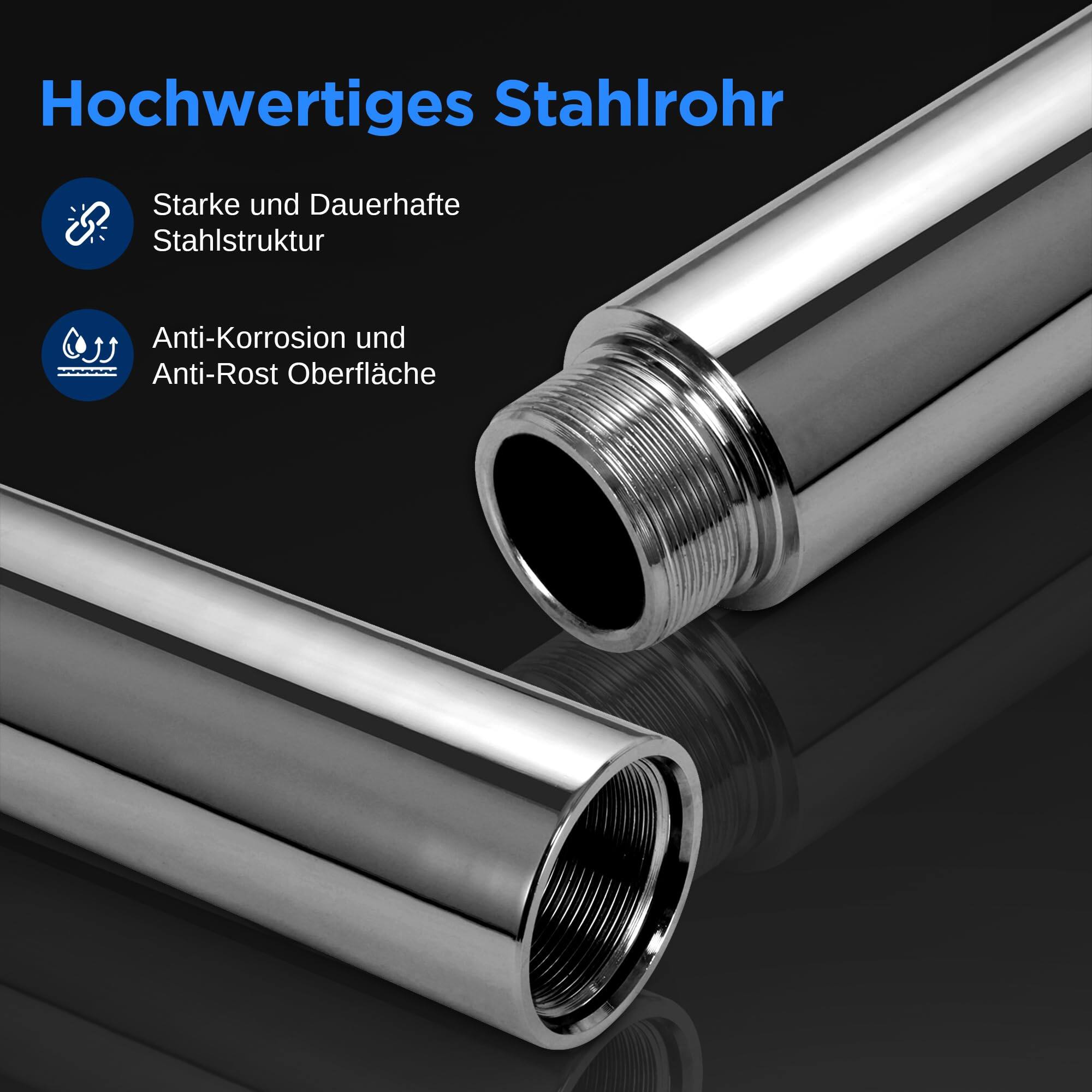 Hochwertiges Stahlrohr  
Starke und Dauerhafte Stahlstruktur  
Anti-Korrosion und Anti-Rost Oberfläche