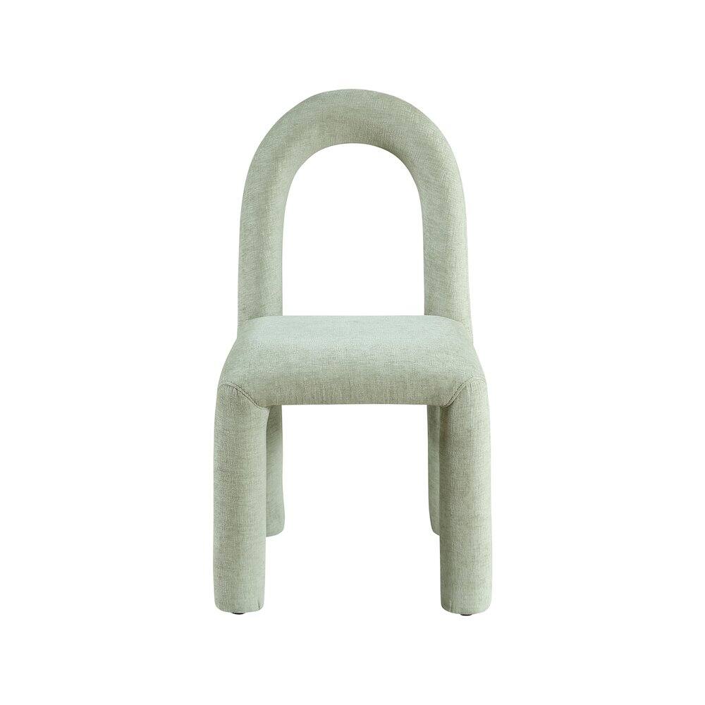 Alt View 2. Meridian Furniture - Amari Mint Chenille Fabric Dining Chair, Set of 2 - Blue.