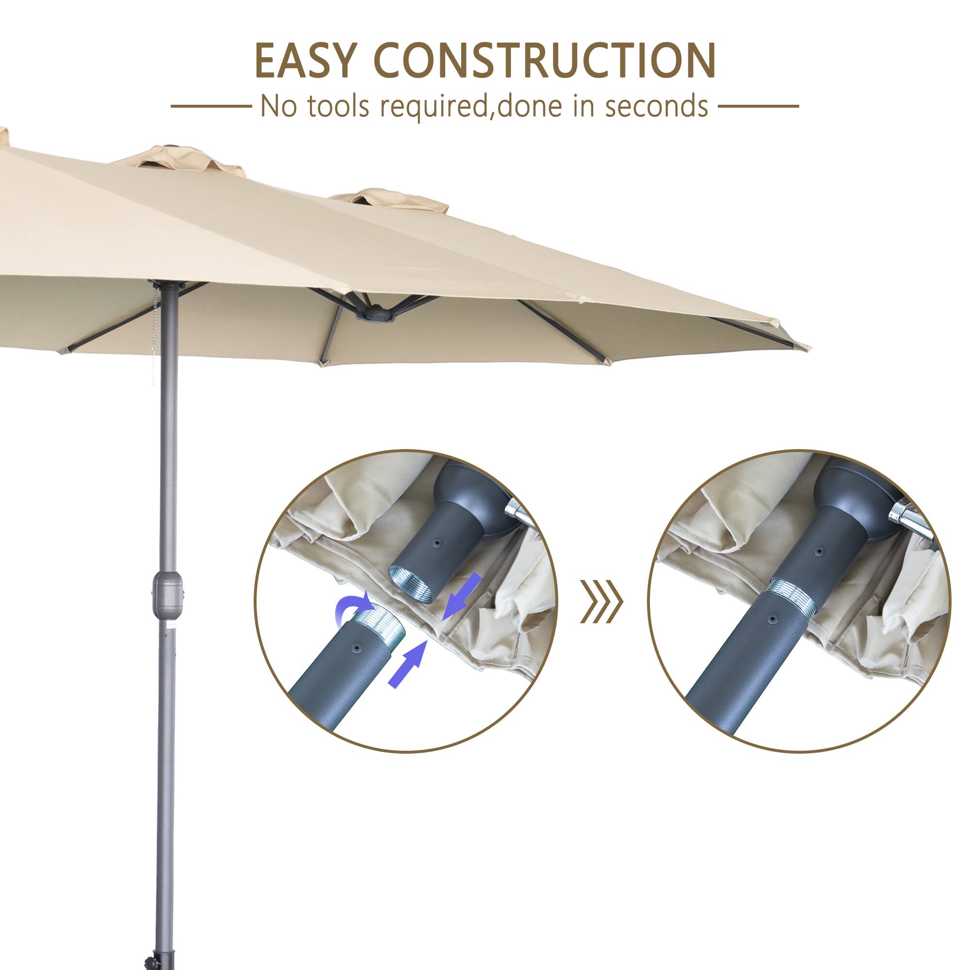 EASY CONSTRUCTION  
No tools required, done in seconds